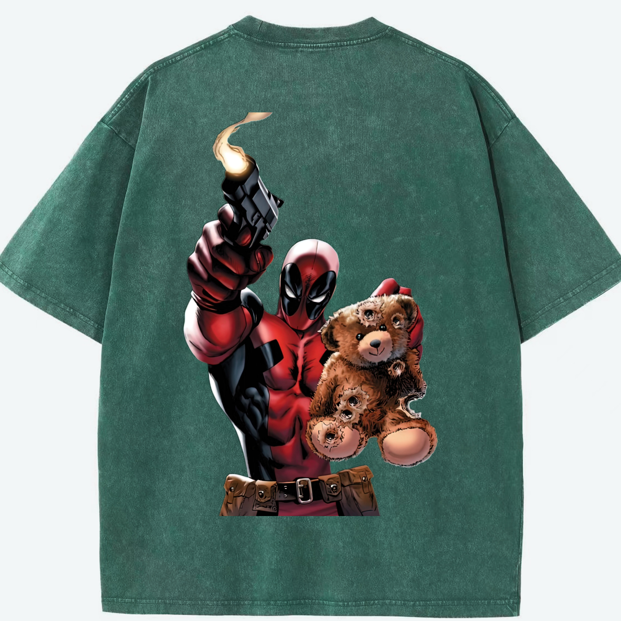 （画像用） Deadpool デッドプール 綿100% ヴィンテージ風 半袖Tシャツ（背面プリント）